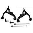 6-Piece Kit Front, Driver and Passenger Side, Lower Control Arm, Includes (2) Control Arm and (4) Tie Rod End