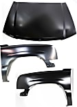 3-Piece Kit, Front, Driver and Passenger Side Fender, Includes (2) Fender and (1) Hood