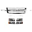 2006 Chevrolet Silverado 1500 - 7-Piece Kit Grille, Chrome,  Includes (1) Grille, (2) Grille Trim, (2) Headlight, and (2) Turn Signal Light