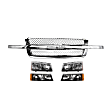 5-Piece Kit, Grille Chrome, Includes (1) Grille, (2) Headlight, and (2) Turn Signal Light
