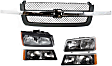 5-Piece Kit, Grille Textured Gray, Includes (1) Grille, (2) Headlight, and (2) Turn Signal Light