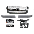2007 Chevrolet Silverado 1500 Classic - 6-Piece Kit Grille, Textured Gray, Old Body Style,  Includes (1) Grille, (2) Grille Trim, (1) Headlight, (1) Headlight Bracket, and (1) Turn Signal Light