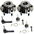 6-Piece Kit Front, Driver and Passenger Side Suspension Kit, Includes (2) Ball Joint, (2) Tie Rod End, and (2) Wheel Hub