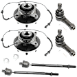 2-Wheel Set Front, Driver and Passenger Side, Inner and Outer Wheel Hub,, 4WD, Includes (4) Tie Rod End and (2) Wheel Hub