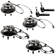 6-Piece Kit Front and Rear, Driver and Passenger Side Suspension Kit, Includes (4) Wheel Hub and (2) Tie Rod End