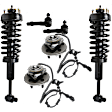 6-Piece Kit Front, Driver and Passenger Side Suspension Kit, Includes (2) Loaded Strut, (2) Tie Rod End, and (2) Wheel Hub
