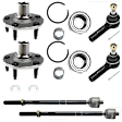 2-Wheel Set Front, Driver and Passenger Side Wheel Hub, Includes (4) Tie Rod End and (2) Wheel Hub