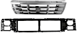 2-Piece Kit Grille Chrome Shell with Painted Gray Insert, Includes (1) Grille Assembly and (1) Header Panel