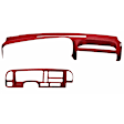 1995 GMC K1500 - 2-Piece Kit Dash Cover, Red, Molded; Overlay Over Factory Dash, Vacu Molded Series  Includes (1) Dash Cover and (1) Instrument Panel Cover