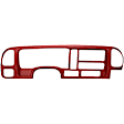 1995 GMC K1500 - 2-Piece Kit Dash Cover, Red, Molded; Overlay Over Factory Dash, Vacu Molded Series  Includes (1) Dash Cover and (1) Instrument Panel Cover