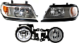 4-Piece Kit Driver and Passenger Side Halogen Headlight, With bulb(s), OE Replacement, Includes (2) Fog Light and (2) Headlight