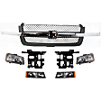 7-Piece Kit, Grille Textured Gray, Includes (1) Grille, (2) Headlight, (2) Headlight Bracket, and (2) Turn Signal Light