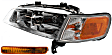 2-Piece Kit Driver Side Halogen Headlight, With bulb(s), OE Replacement, Includes (1) Headlight and (1) Turn Signal Light