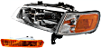 2-Piece Kit Driver Side Halogen Headlight, With bulb(s), OE Replacement, Includes (1) Headlight and (1) Turn Signal Light