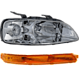 2-Piece Kit Passenger Side Halogen Headlight, With bulb(s), Hatchback, OE Replacement, Includes (1) Headlight and (1) Turn Signal Light