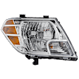 2018 Nissan Frontier - 4-Piece Kit Driver and Passenger Side Halogen Headlight, With bulb(s), For Models With Steel Type Bumper, OE Replacement,  Includes (2) Fog Light and (2) Headlight