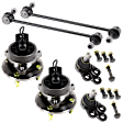 6-Piece Kit Front, Driver and Passenger Side Suspension Kit, Includes (2) Ball Joint, (2) Sway Bar Link, and (2) Wheel Hub