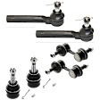 6-Piece Kit Front Suspension Kit, Includes (2) Ball Joint, (2) Sway Bar Link, and (2) Tie Rod End