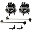 6-Piece Kit Front, Driver and Passenger Side Suspension Kit, Includes (2) Sway Bar Link, (2) Tie Rod End, and (2) Wheel Hub