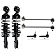 6-Piece Kit Front, Driver and Passenger Side Suspension Kit, Includes (2) Loaded Strut, (2) Sway Bar Link, and (2) Tie Rod End