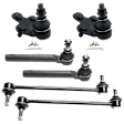6-Piece Kit Front, Driver and Passenger Side Suspension Kit, Includes (2) Ball Joint, (2) Sway Bar Link, and (2) Tie Rod End