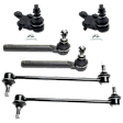 6-Piece Kit Front, Driver and Passenger Side Suspension Kit, Includes (2) Ball Joint, (2) Sway Bar Link, and (2) Tie Rod End