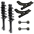 6-Piece Kit Front, Driver and Passenger Side Suspension Kit, Includes (2) Control Arm, (2) Loaded Strut, and (2) Sway Bar Link