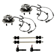 6-Piece Kit Front, Driver and Passenger Side Suspension Kit, Includes (2) Sway Bar Link, (2) Tie Rod End, and (2) Wheel Hub