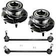 4-Piece Kit Front, Driver and Passenger Side Suspension Kit, Includes (2) Sway Bar Link and (2) Wheel Hub