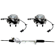 3-Piece Kit Front, Driver and Passenger Side Suspension Kit, Includes (1) Steering Rack and (2) Wheel Hub