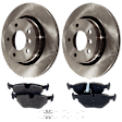 2-Wheel Set Rear Brake Disc and Pad Kit, Plain Surface 293.88 mm, Includes (2) Brake Disc and (1) Brake Pad Set