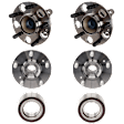 6-Piece Kit Front and Rear, Driver and Passenger Side Suspension Kit, Includes (4) Wheel Hub and (2) Wheel Bearing