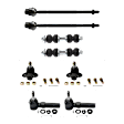 8-Piece Kit Front, Driver and Passenger Side, Inner and Outer, Lower Ball Joint, includes (2)Ball Joint,(2)Sway Bar Link and (4)Tie Rod End