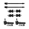 6-Piece Kit Front, Driver and Passenger Side, Outer, Inner Tie Rod End Includes (2) Sway Bar Link and (4) Tie Rod End