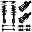 8-Piece Kit Front and Rear, Driver and Passenger Side Fully Loaded Strut, Includes (4) Sway Bar Link and (4) Shock Absorber and Strut Assembly