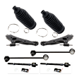 8-Piece Kit Front, Driver and Passenger Side Control Arm with Steering Rack Boots, Sway Bar Links, and Tie Rod Ends