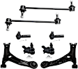 2010 Toyota Corolla S - 8-Piece Kit Front, Driver and Passenger Side, Lower Control Arm, USA Built Vehicle
