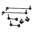 6-Piece Kit Front and Rear, Driver and Passenger Side, Lower Ball Joint, includes (2) Ball Joint, (2) Sway Bar Link, and (2) Tie Rod End