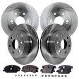 2017 Chevrolet Silverado 1500 - 4-Wheel Set Front and Rear Brake Disc and Pad Kit, Plain Surface, 6 Lugs, Front-329.95 mm/Rear-344.93 mm, Except 6 Piston BBK, enginedesignationname : L6, enginevinname : J, GAS, 6.2L 8Cyl,  Includes (4) Disc and (2) Pad Set