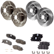4-Wheel Set Front and Rear Brake Disc and Pad Kit, Plain Surface 5 Lugs Front-321.06 mm/Rear-303.02 mm, Includes (4) Brake Disc and (2) Brake Pad Set