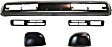 1995 Nissan Pathfinder - 5-Piece Kit Front Bumper, For Models With Fog Light Holes, With Signal Light Holes, Painted Black, Includes (1) Bumper, (2) Bumper End, and (2) Fog Light Trim