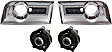 4-Piece Kit, Front, Driver and Passenger Side Halogen Fog Light, With bulb(s), Includes (2) Fog Light and (2) Fog Light Trim