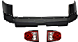 3-Piece Kit, Rear Textured Bumper Cover, Includes (1) Bumper Cover and (2) Tail Light