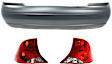 3-Piece Kit, Primed Bumper Cover, Sedan, Includes (1) Bumper Cover and (2) Tail Light