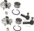 2-Wheel Set Front, Driver and Passenger Side Wheel Hub, 5 Lugs, With Bearing,, 3.0L, 6Cyl, Includes (2) Tie Rod End and (2) Wheel Hub