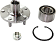 2-Wheel Set Front, Driver and Passenger Side Wheel Hub, 5 Lugs, With Bearing,, 3.0L, 6Cyl, Includes (2) Tie Rod End and (2) Wheel Hub
