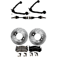 7-Piece Kit Front, Driver and Passenger Side Axle Assembly - New 7-Piece Kit, Includes (1) Brake Pad Set, (2) Control Arm, (2) Axle Assembly and (2) Brake Disc