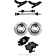 7-Piece Kit Front, Driver and Passenger Side Axle Assembly - New 7-Piece Kit FWD, Includes (1) Brake Pad Set, (2) Brake Disc, (2) Control Arm and (2) Axle Assembly