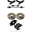 8-Piece Kit Front, Driver and Passenger Side Axle Assembly, Sedan, Automatic Transmission, Includes Brake Discs, Brake Pad Set, and Control Arms