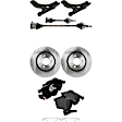 7-Piece Kit Front, Driver and Passenger Side Axle Assembly - New 7-Piece Kit FWD, Includes (1) Brake Pad Set, (2) Brake Disc, (2) Control Arm and (2) Axle Assembly